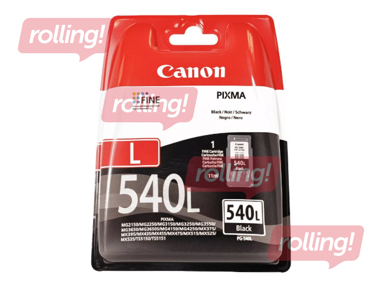 Tintes kasete CANON PG-540L, melna, (300 lpp.)