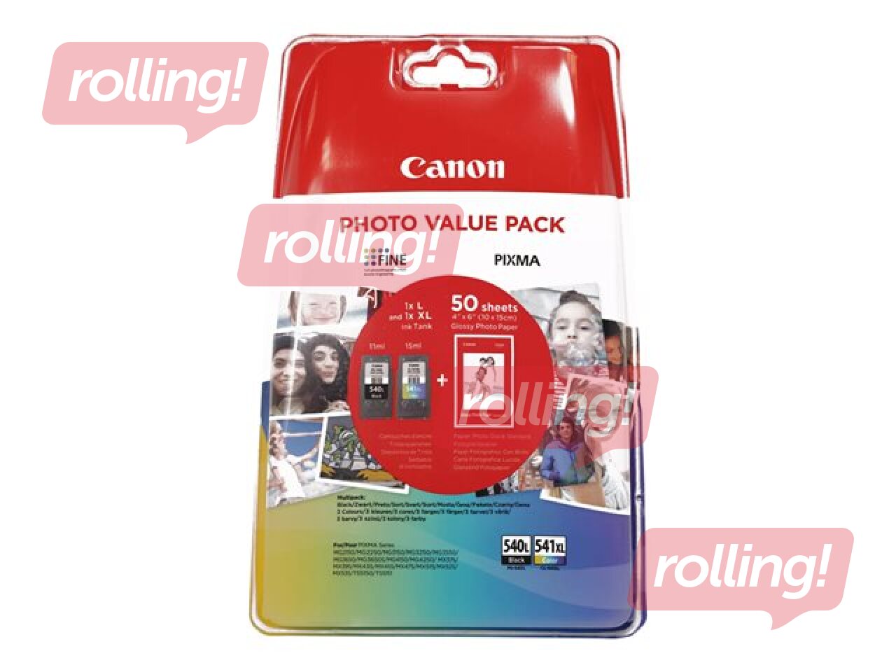 Tintes kasešu komplekts CANON PG-540L / CL-541 XL (melna + trīskrāsu)