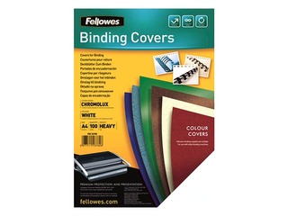 Binding back covers Fellowes Chromo A4, white, glossy, 100 pcs