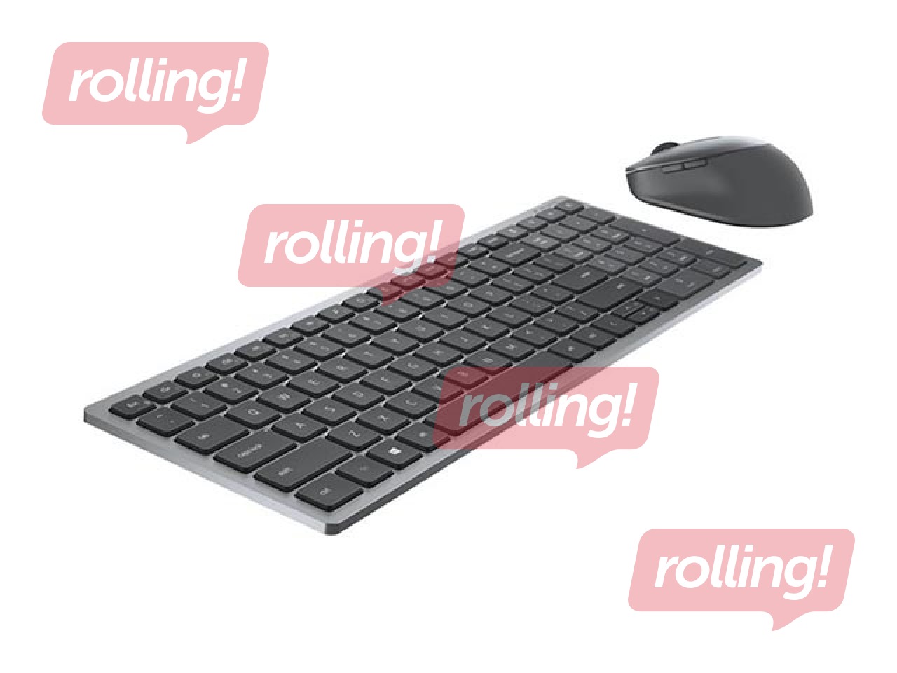 Bezvadu klaviatūras komplekts Dell KM7120W Wireless, 2.4 GHz, Bluetooth 5.0, ENG / RUS, Titan Gray