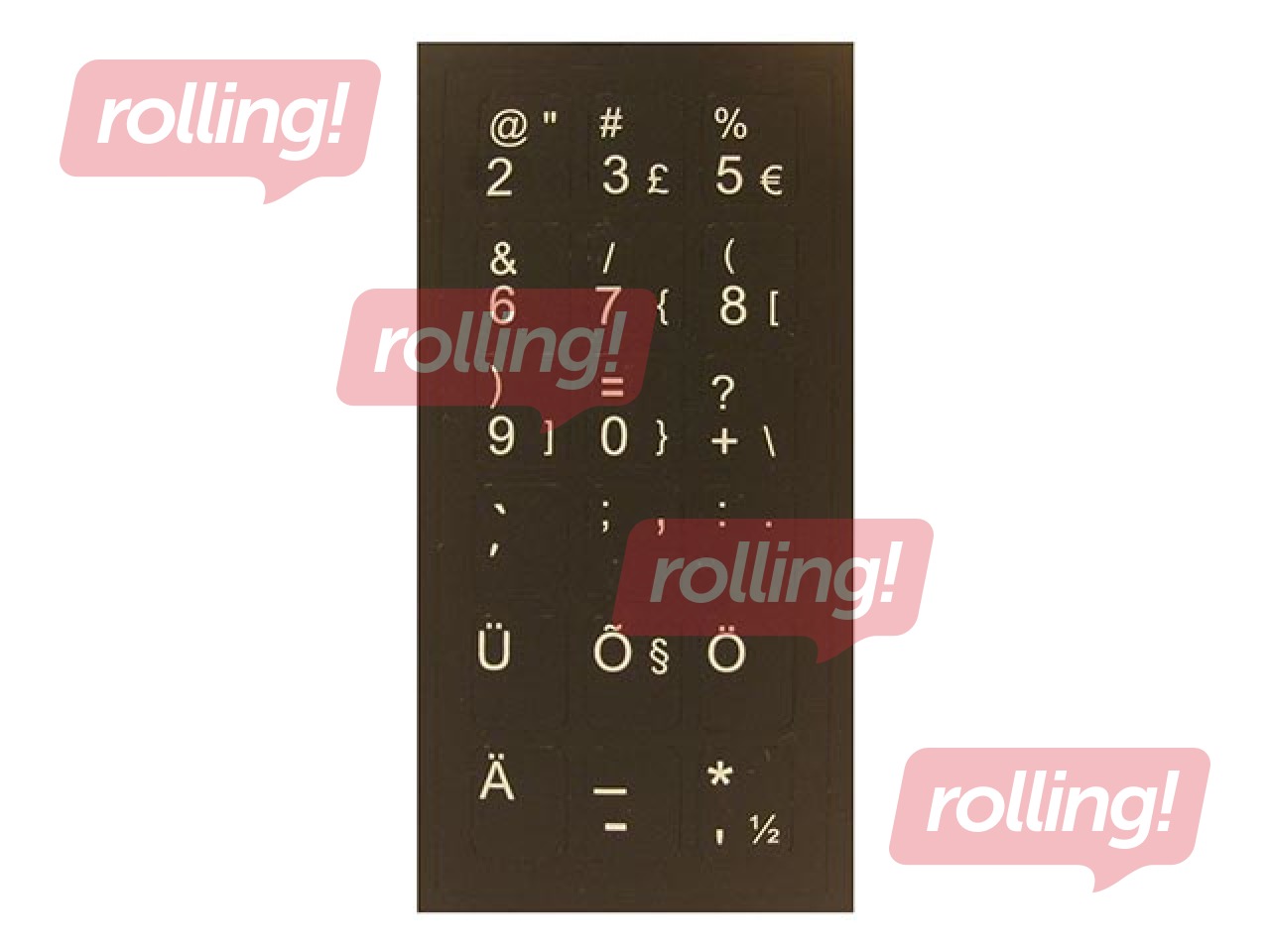 Labels for keyboard mini HQ. Color base black. Color of letters: EST-white