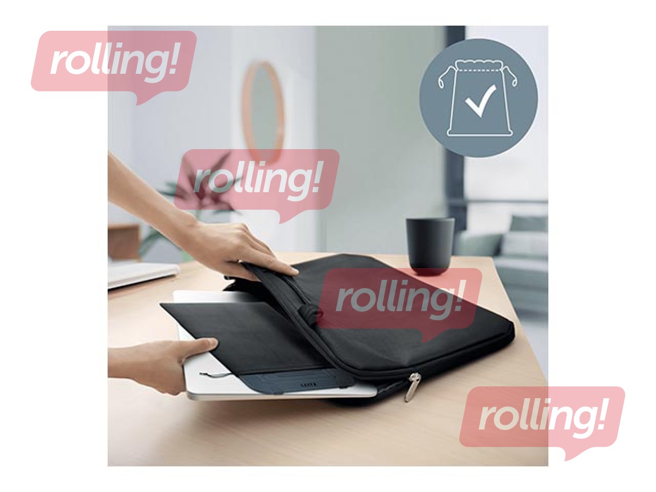 Paliktnis portatīvajam datoram Leitz Ergo, ultra-flat, alumīnija, regulējams