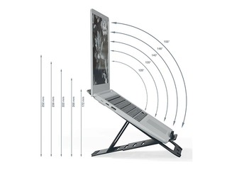 Paliktnis portatīvajam datoram Leitz Ergo, ultra-flat, alumīnija, regulējams