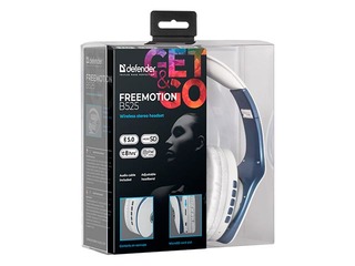 OUT Wireless stereo headset Defender FreeMotion B525 white+blue, Bluetooth