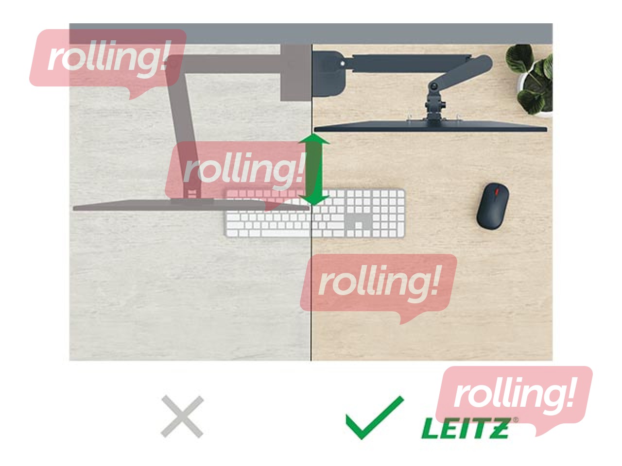 Крепление для монитора Leitz Ergo Space Saving Single, темно-серое
