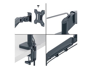 Крепление для монитора Leitz Ergo Space Saving Single, темно-серое