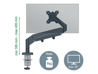 Monitor Arm Leitz Ergo Space Saving Single, dark gray