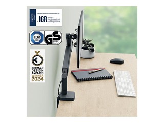 Monitora stiprinājums Leitz Ergo Space Saving Single, tumši pelēks