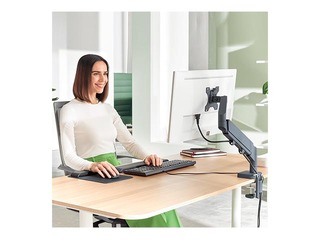 Monitora stiprinājums Leitz Ergo Space Saving Single, tumši pelēks