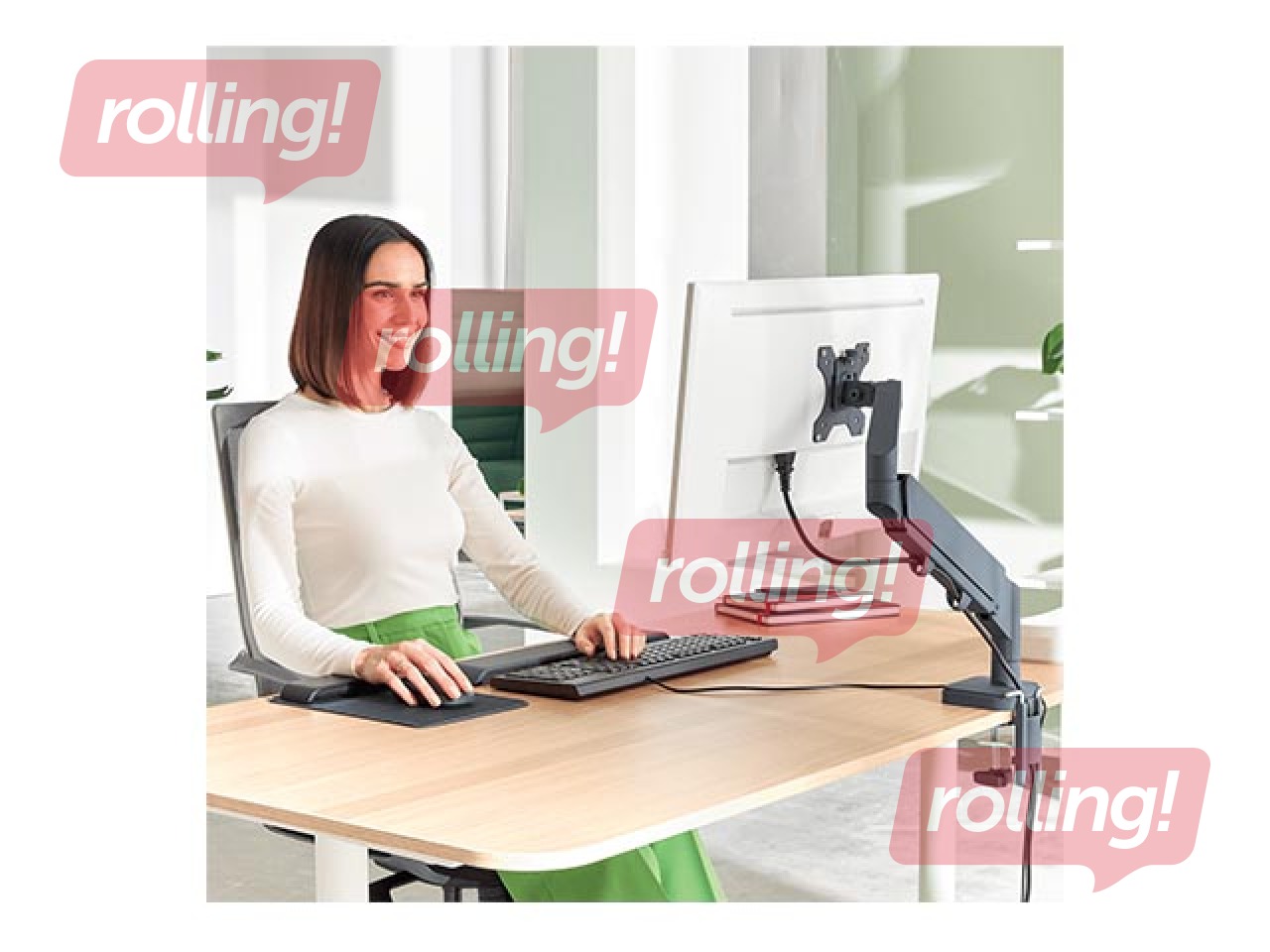 Monitora stiprinājums Leitz Ergo Space Saving Single, tumši pelēks