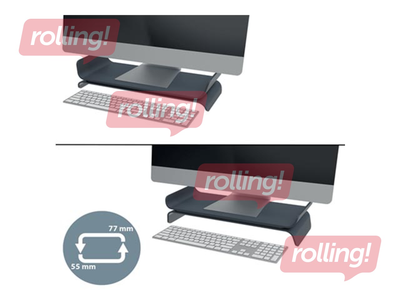 Ergonomisks monitora statīvs Leitz, pelēks