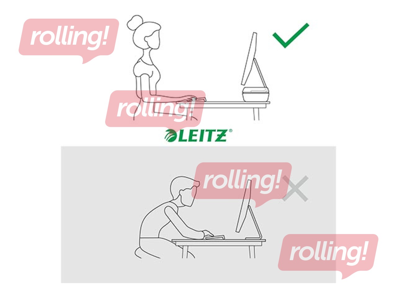 Monitoru statīvs Leitz Ergo, tumši pelēks