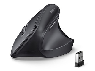 Bezvadu datorpele UGREEN vertikālā 2.4 GHz/Bluetooth 5.4, melna