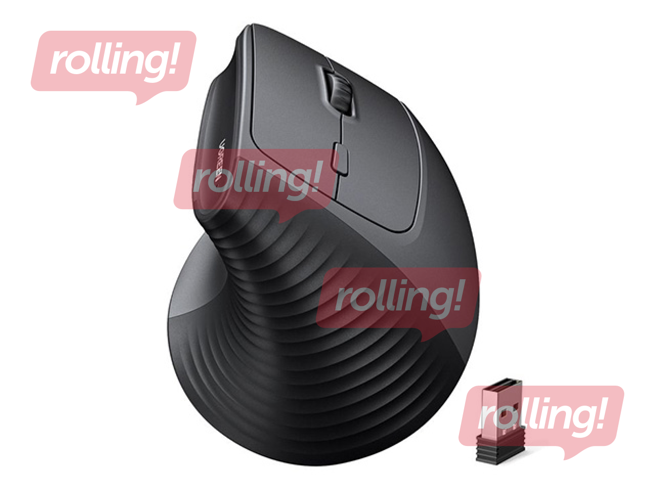 Bezvadu datorpele UGREEN vertikālā 2.4 GHz/Bluetooth 5.4, melna