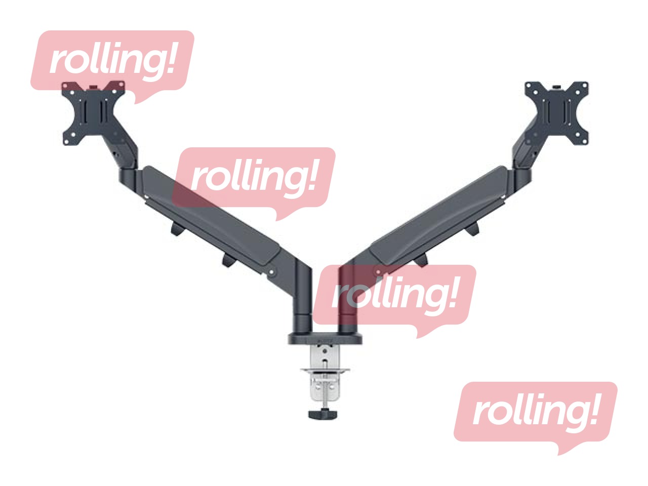 Monitoru stirpinājums Leitz Ergo, divu monitoru statīvs, tumši pelēks