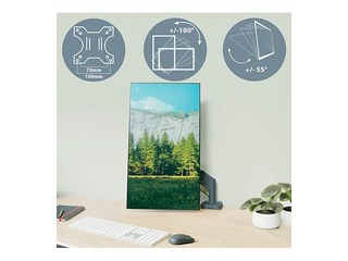 Monitoru stirpinājums Leitz Ergo, divu monitoru statīvs, tumši pelēks