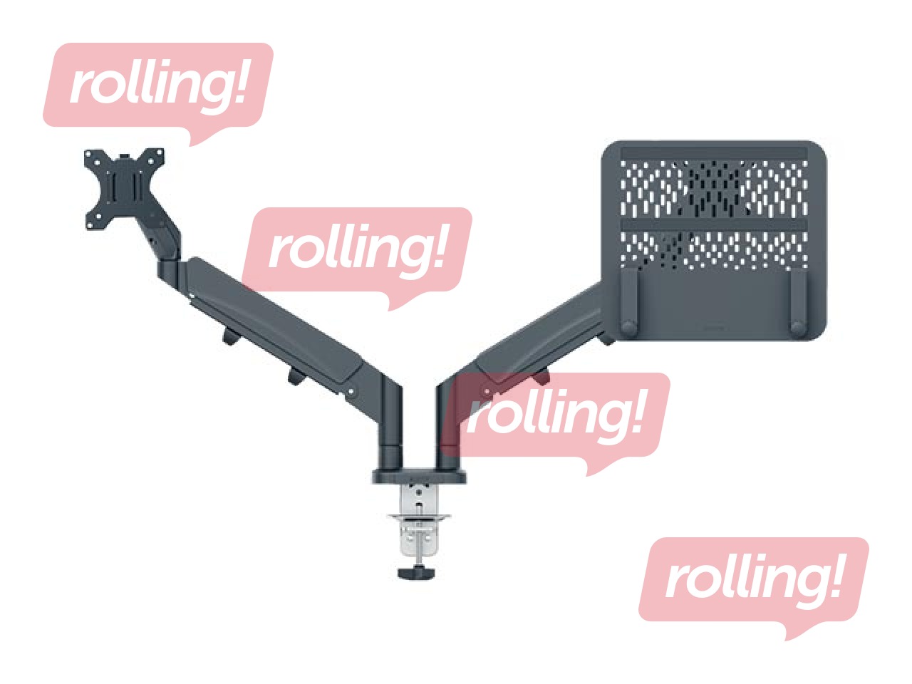 Portatīvā datora un monitora stiprinājums Leitz Ergo, tumši pelēks