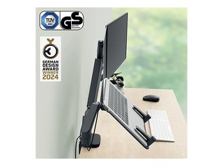 Portatīvā datora un monitora stiprinājums Leitz Ergo, tumši pelēks