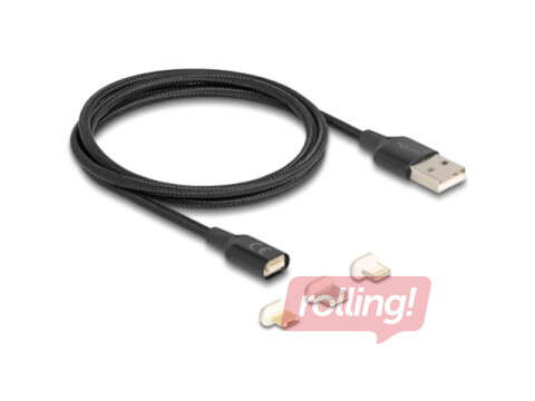 Delock Magnetic USB Charging Cable Set - Lightning / Micro USB, USB-C, 1m