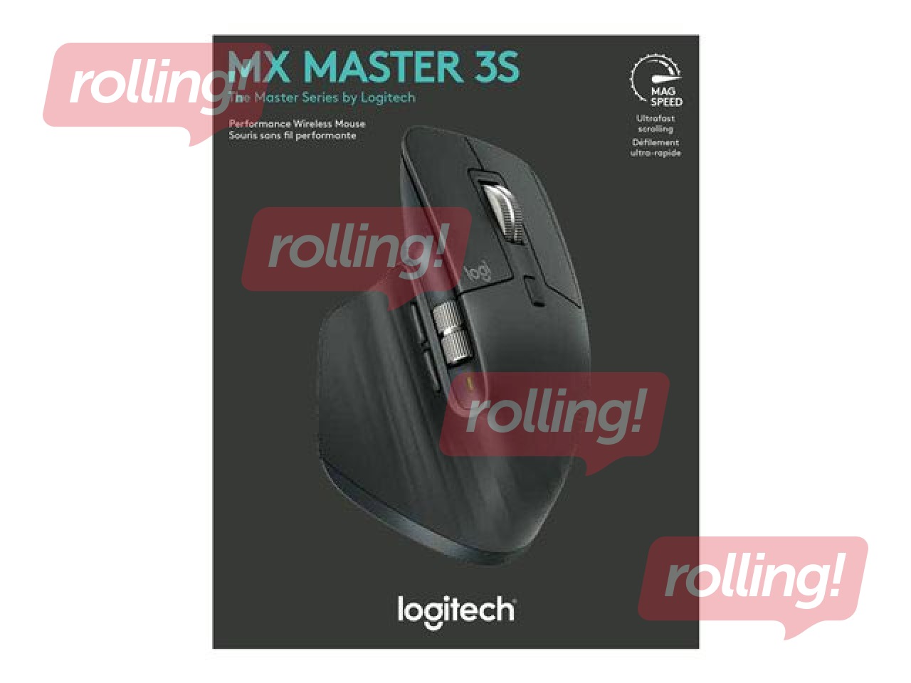 Logitech MX Master 3S wireless mouse, Bluetooth, Graphite