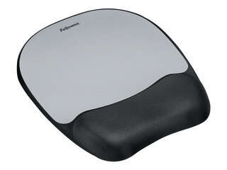 Mouse pad with wrist pillow Fellowes Memory Foam, Silver