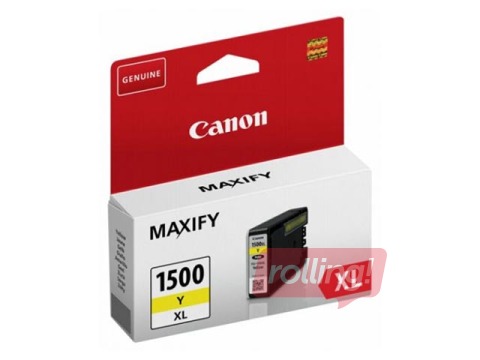Tintes kasete Canon PGI-1500XLY, dzeltena (1200 lpp)