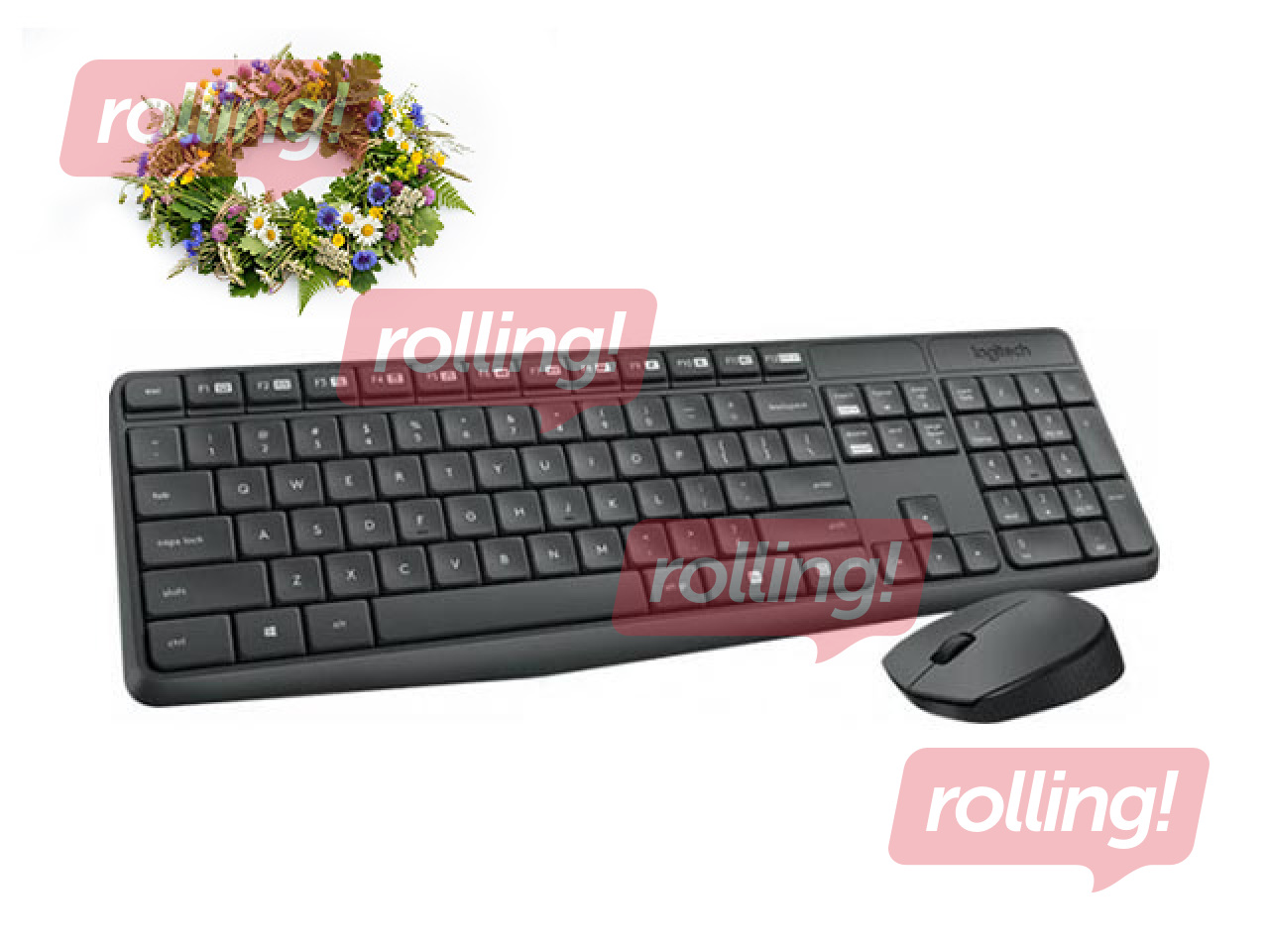 Bezvadu klaviatūras komplekts Logitech MK235, ENG + Līgo dāvana!