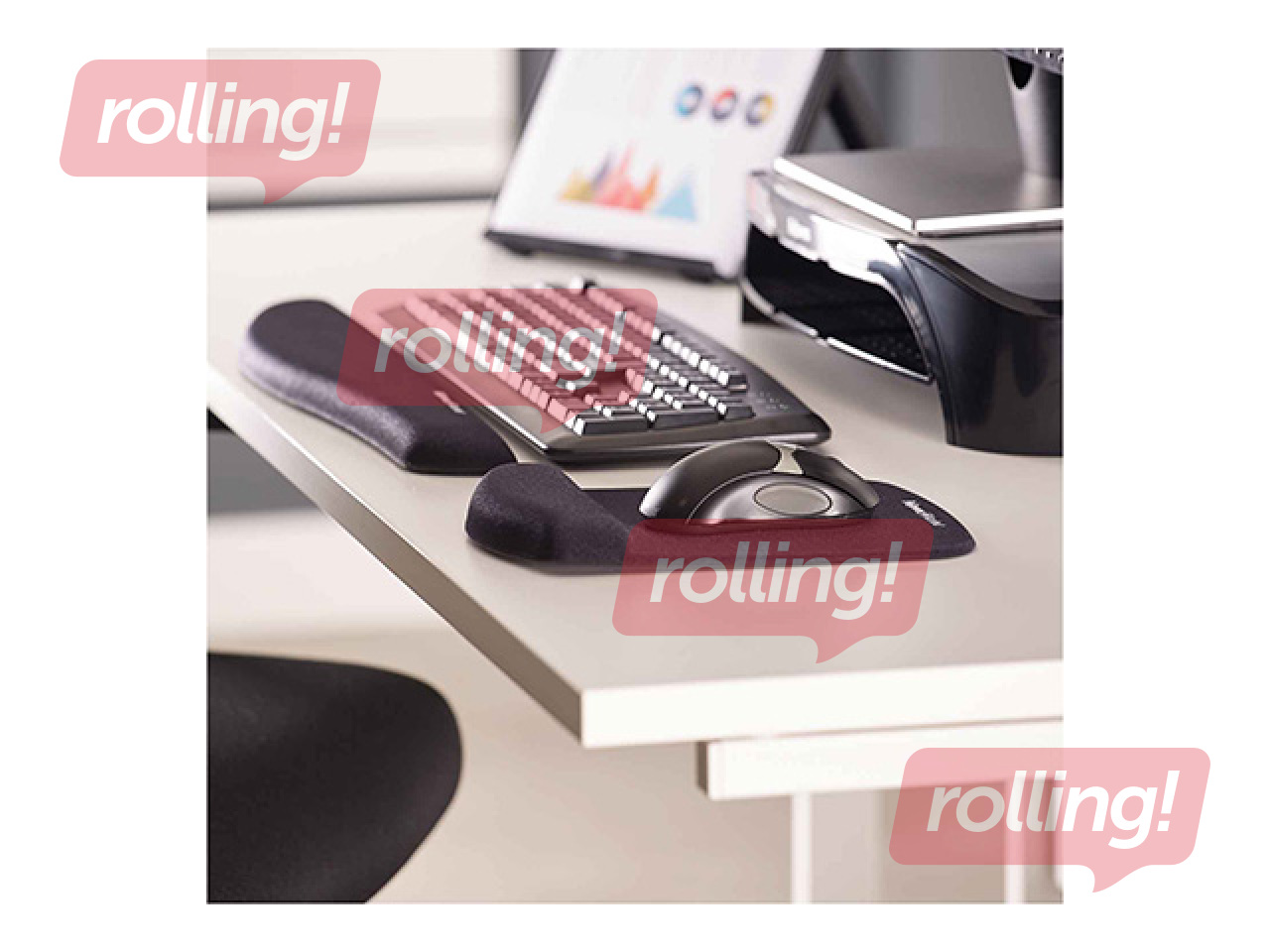 Paliktnis klaviatūrai Fellows PlushTouch™ — melns