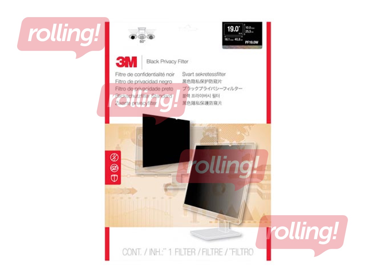 Privātuma filtrs LCD monitoriem 3M, 19