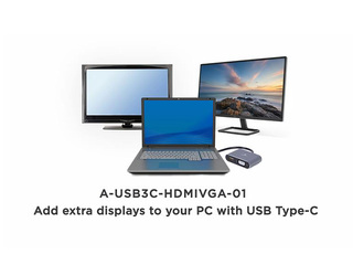 Adapteris Gembird USB Type-C to HDMI + VGA Display Adapter Space Grey