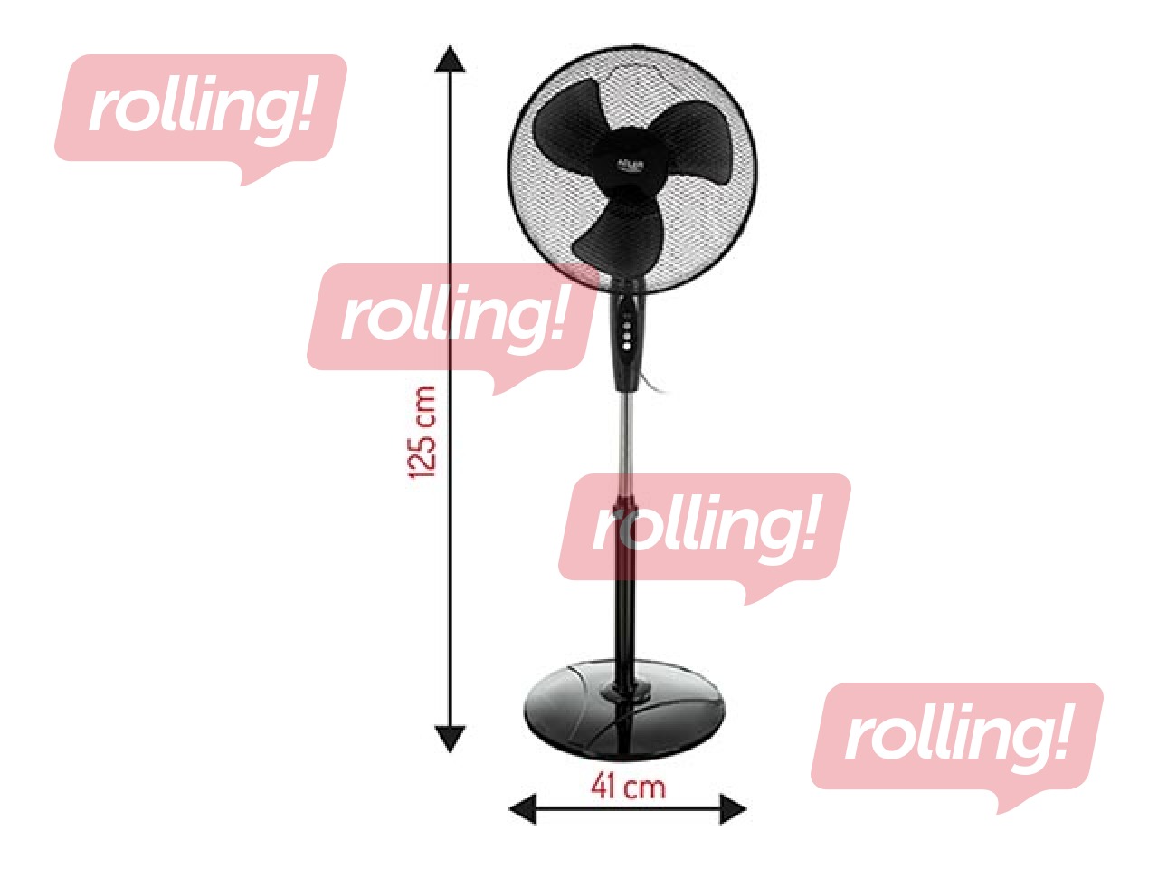 Ventilators grīdas Adler AD 7323b, 40cm, 40W, Melns