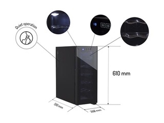 Ledusskapis dzērienu Alder, h-61 cm, 33 l , melns