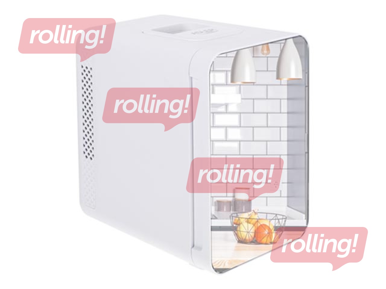 Ledusskapis mini Adler 8085 ar spoguļdurvīm, balts, h-27cm, 4l