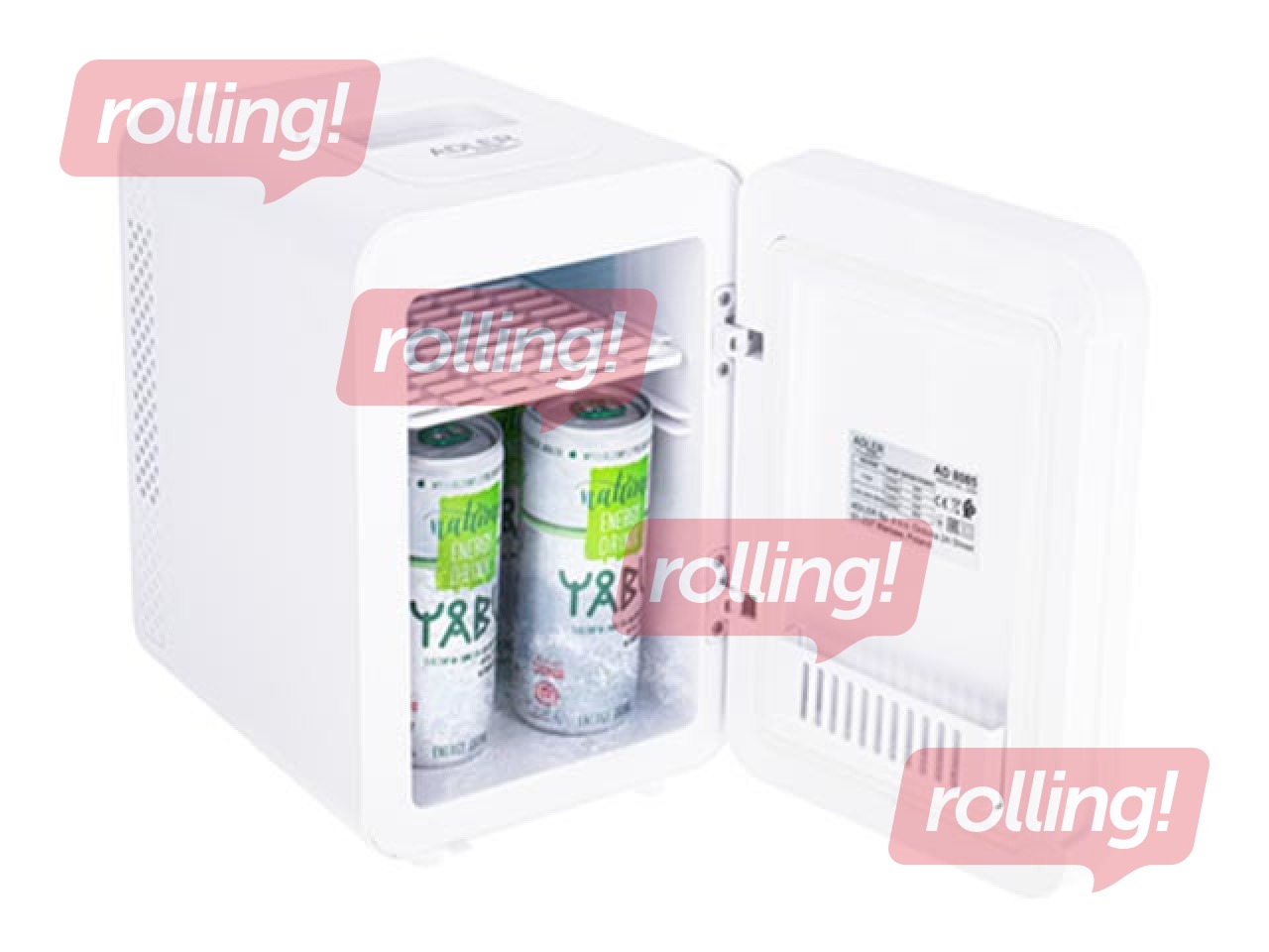 Ledusskapis mini Adler 8085 ar spoguļdurvīm, balts, h-27cm, 4l