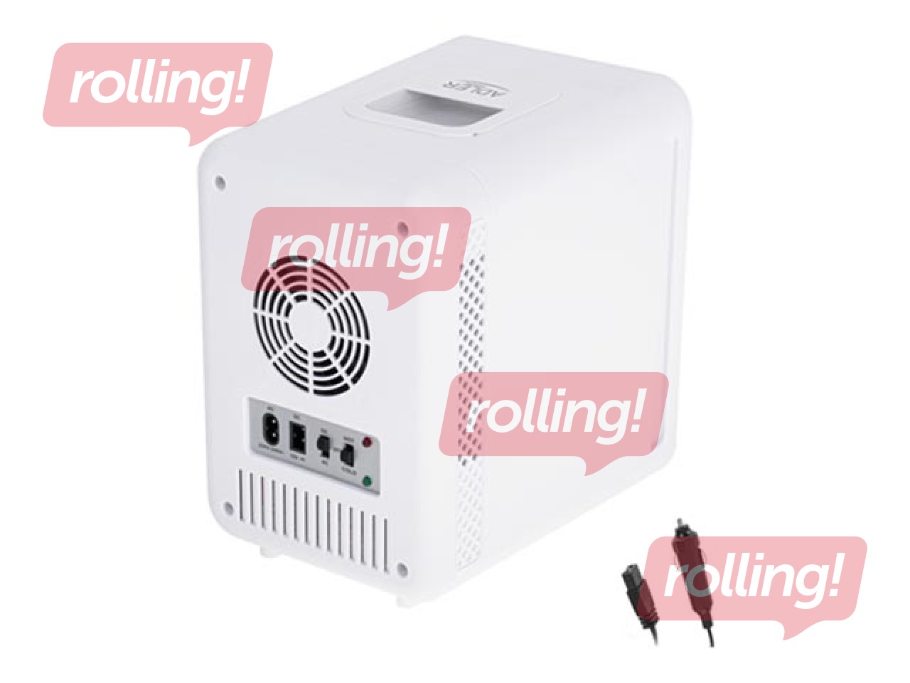 Ledusskapis mini Adler 8085 ar spoguļdurvīm, balts, h-27cm, 4l