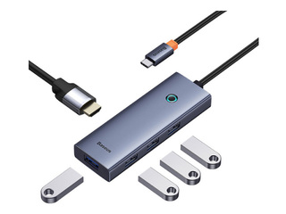 Daudzportu adapteris Baseus Type-C 5-in-1, 4x USB 3.0, 4K HDMI