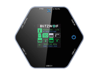 Mitme pordiga adapter Blitzwolf 8in1 docking station BW-TH16 USB 100W LCD Smart Display