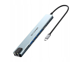 Daudzportu adapteris Blitzwolf, BW-TH5, 10in1, USB-C (silver)