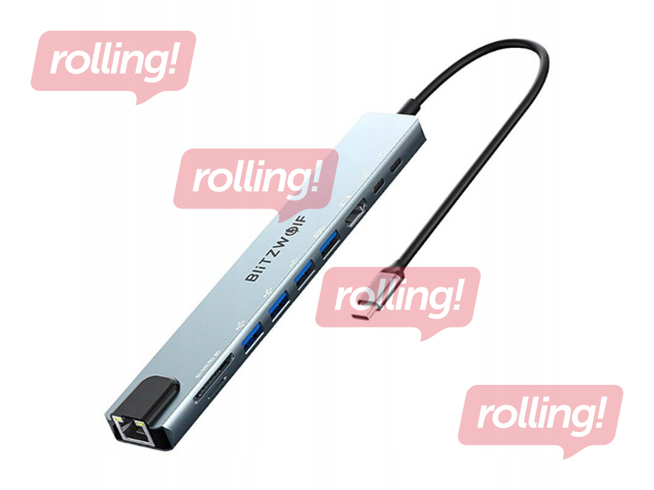 Mitme pordiga adapter Blitzwolf BW-TH5 10in1 USB-C (silver)