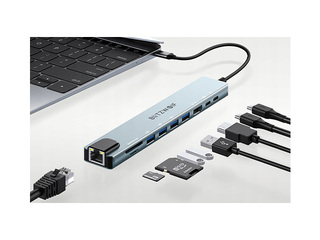 Mitme pordiga adapter Blitzwolf BW-TH5 10in1 USB-C (silver)