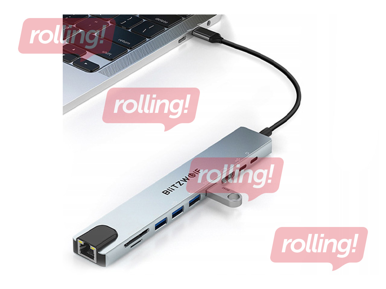 Mitme pordiga adapter Blitzwolf BW-TH5 10in1 USB-C (silver)