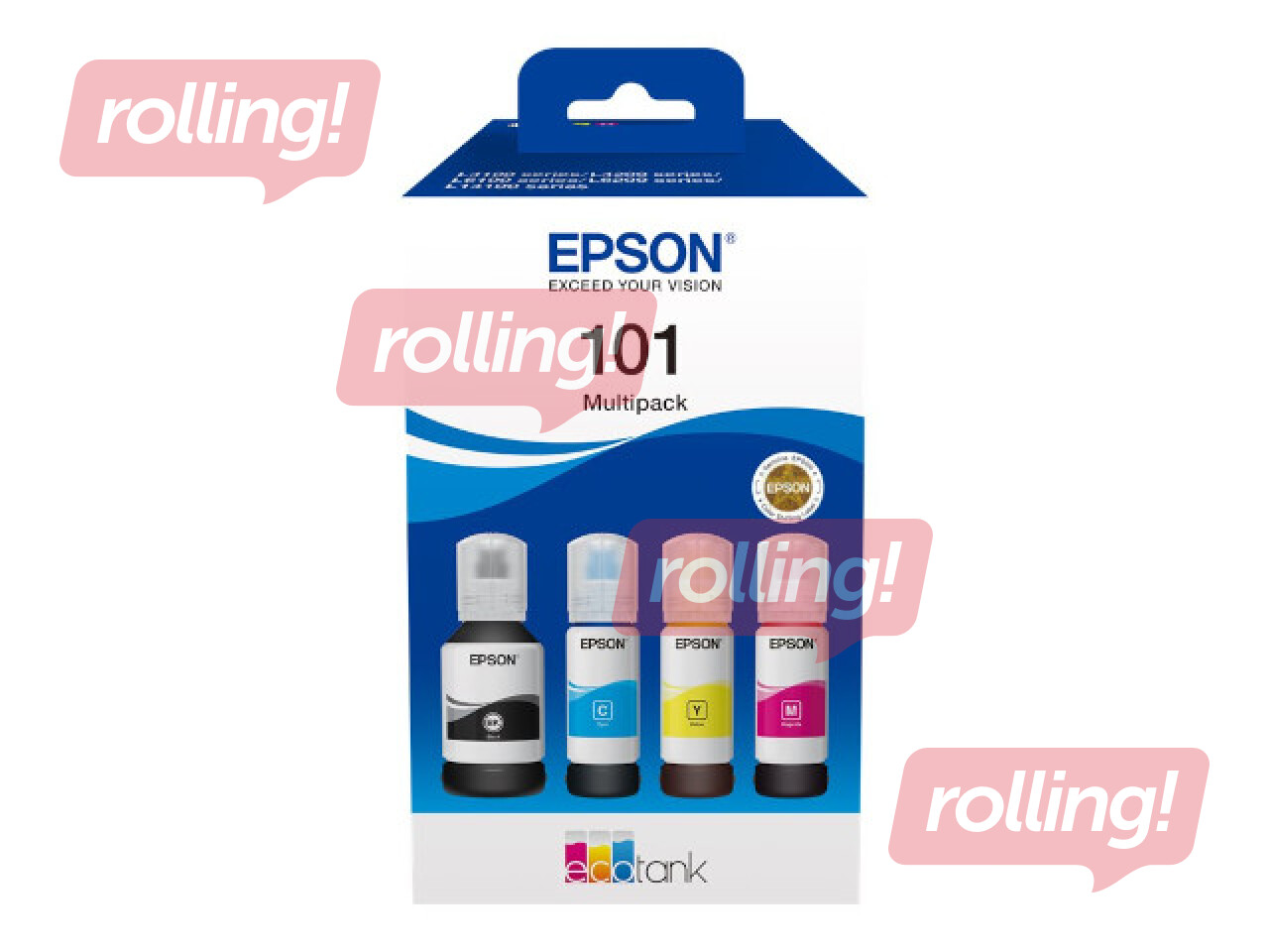 Epson EcoTank 101 tinšu komplekts (Melna, Dzeltena, Fuksīna sarkana, Ciānzila)