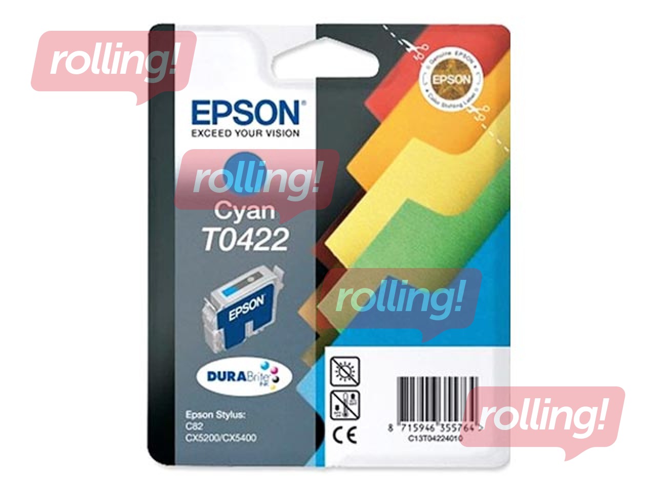 Tintes kasete Epson Stylus C82, ciānzila, 16ml