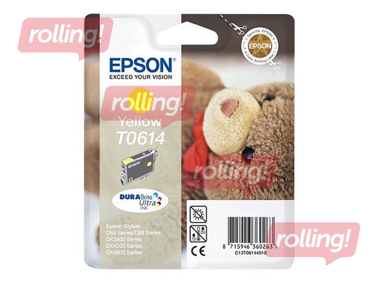 Tintes kasete Epson Stylus D68, dzeltena, 8ml