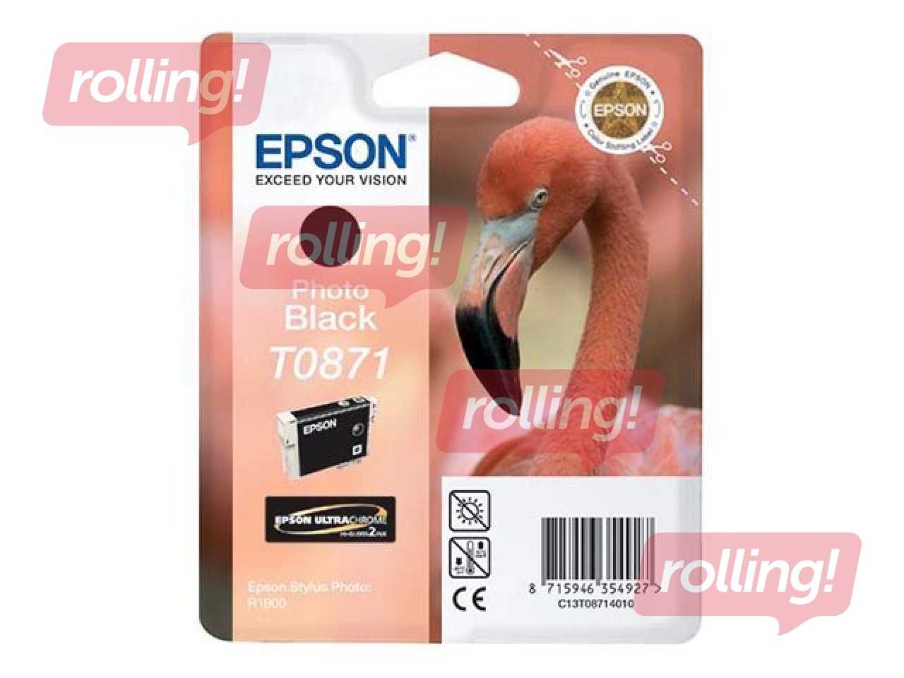 Tintes kasete Epson Stylus Photo R1900, melna, 11,4ml