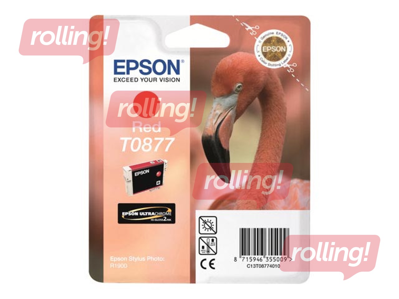 Tintes kasete Epson Stylus Photo R1900, sarkana, 11,4ml