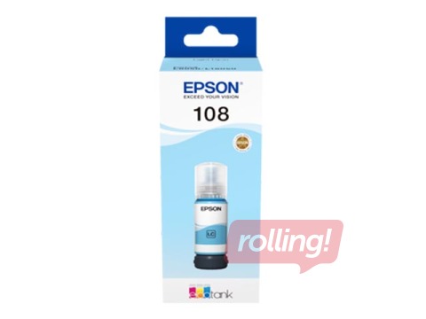 EPSON EcoTank 108 Gaiši Ciānzila tintes pudele, 70ml