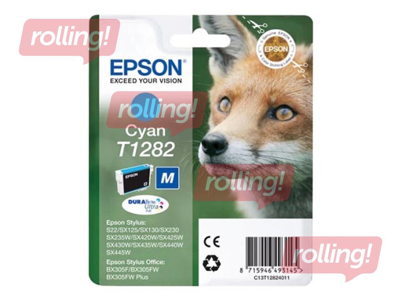 Tintes kasete Epson Stylus SX420W, ciānzila, 3,5ml