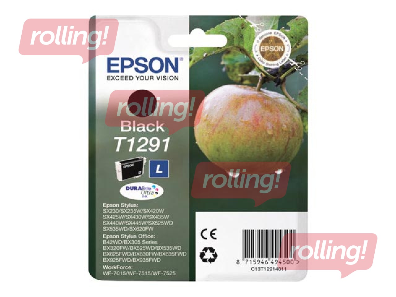 Tintes kasete Epson Stylus Office BX305F,  melna, 11,2ml