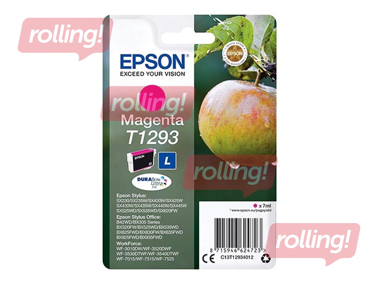 Tintes kasete Epson Stylus Office BX305F, fuksīna sarkana, 7ml